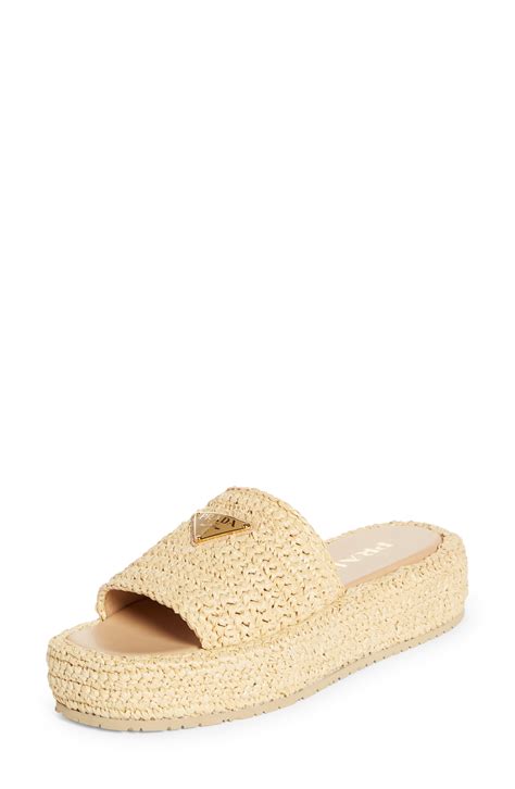 raffia prada sandals|prada raffia slides.